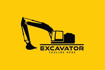 excavator logo vector illustration, construction excavator logo template
