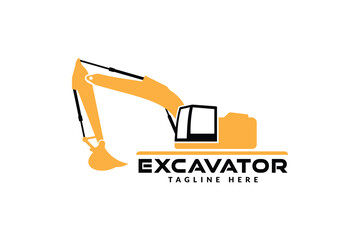 excavator logo vector illustration, construction excavator logo template