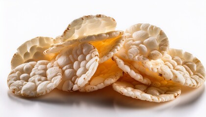 luxurious yummy rice chips isolated on white background