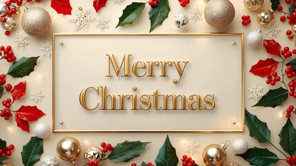 merry christmas text in elegant serif font with subtle festive accents