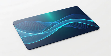 Glowing blue digital wave dark blue background abstract wave pattern modern mockup horizontal layout clean surface