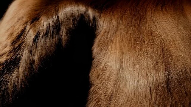 Close-Up of Brown Fur Texture and Shadows.