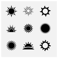 Sun icon black and white