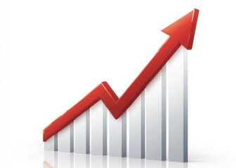 Red arrow pointing up on a graph