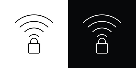 Wifi security icon editable vector stroke for web designs