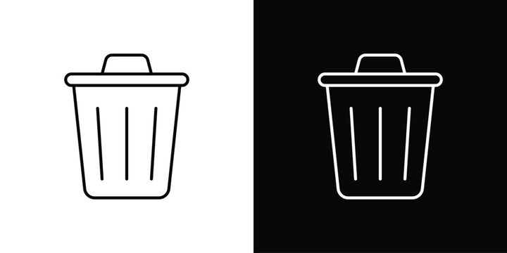 Trash icon editable vector stroke for web designs