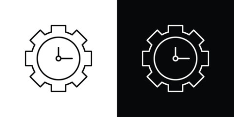 Time management icon editable vector stroke for web designs