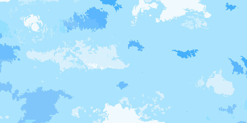 Obraz premium Abstract watercolor clouds in varying shades of blue and white against a light blue sky background