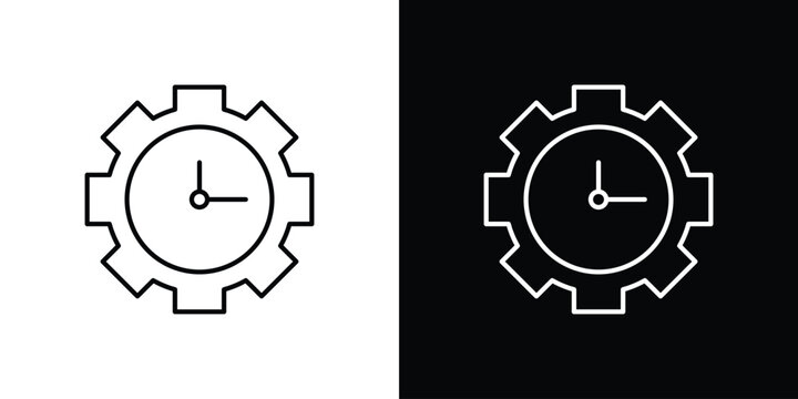 Time management icon editable vector stroke for web designs