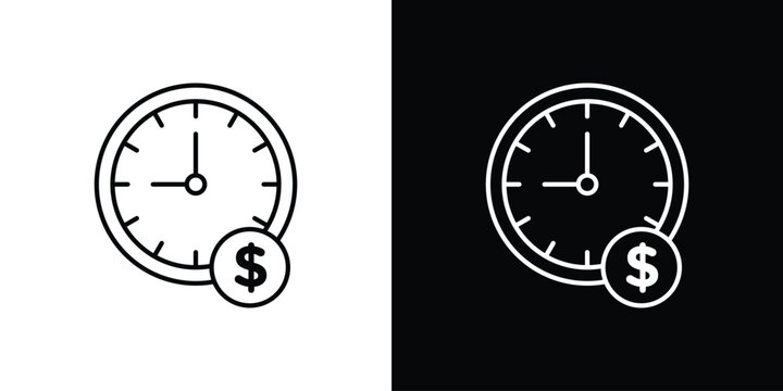 Time is money icon editable vector stroke for web designs
