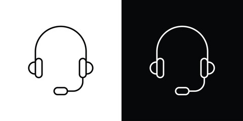 Support headset icon editable vector stroke for web designs