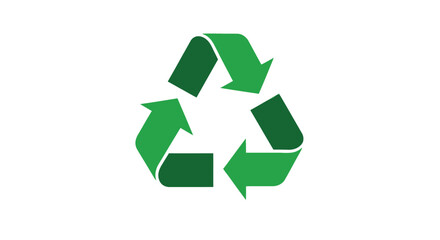 A vibrant green recycling symbol representing environmental consciousness and sustainability