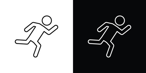 Running icon editable vector stroke for web designs