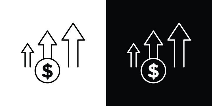Profit growth icon editable vector stroke for web designs