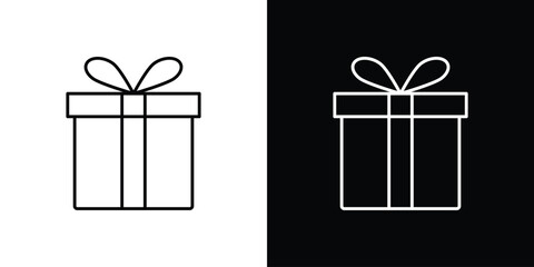 Present gift box icon editable vector stroke for web designs