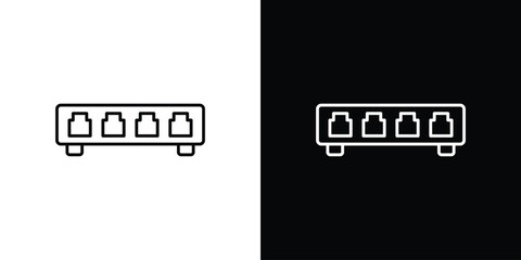 Network switch icon editable vector stroke for web designs