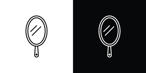 Makeup mirror icon editable vector stroke for web designs