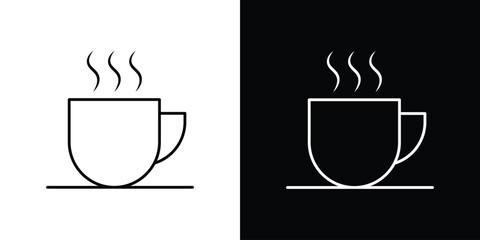 Hot coffee cup icon editable vector stroke for web designs