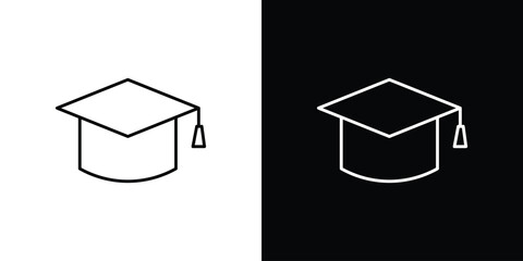 Graduation cap icon editable vector stroke for web designs