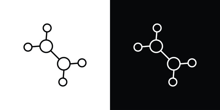 Ethylene molecule icon editable vector stroke for web designs