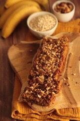 cake à  la banane et aux flocons d'avoine