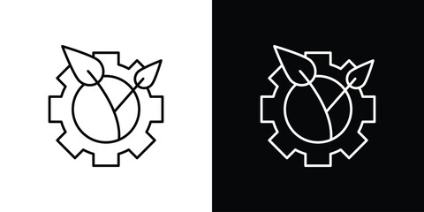 Eco industry icon editable vector stroke for web designs