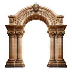 Obraz premium Classic column arch isolated on white and transparent background