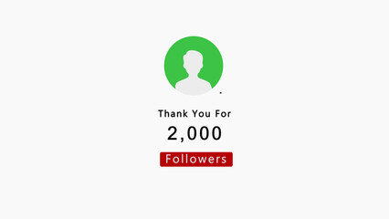 Social Media Follower Count Graphic With Profile Icon And Thank You Message followers number