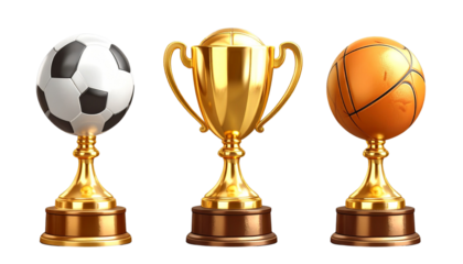 Golden Championship Trophy Collection Transparent PNG