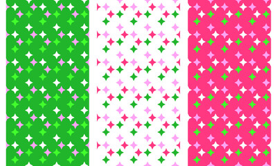 Seamless Diamond Star Collection in Pink, Green and White