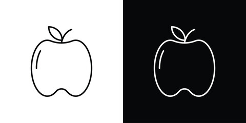 Apple icon editable vector stroke for web designs