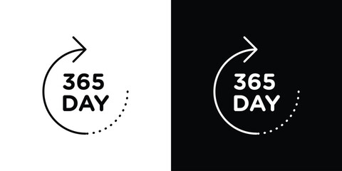 365 day icon editable vector stroke for web designs