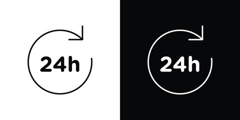 24 hours icon editable vector stroke for web designs