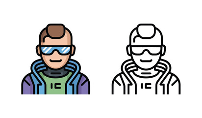 Fototapeta premium Cyberpunk Character Icon Vector Illustration Design