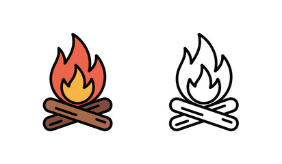 Campfire Icon Vector Illustration Fire Design