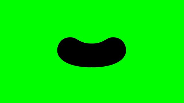 Green screen animation of a cartoon mouth talking with various movement expressions. Suitable for anime, comics, and videos. Very high resolution.