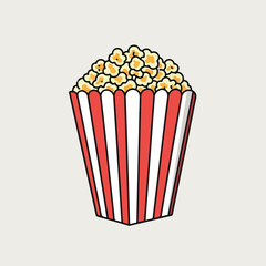 PrintClassic red and white striped popcorn box filled with popcorn