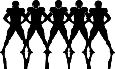 American Football Team Silhouette Illustration"