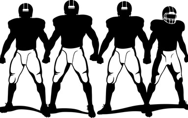 American Football Team Silhouette Illustration"