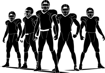 American Football Team Silhouette Illustration"