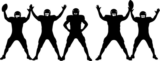 American Football Team Silhouette Illustration"