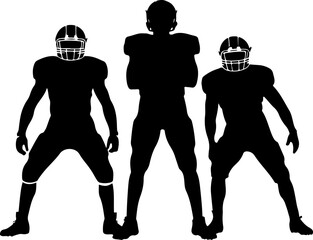 American Football Team Silhouette Illustration"