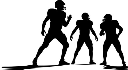 American Football Team Silhouette Illustration"