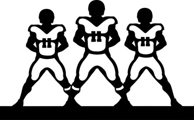 American Football Team Silhouette Illustration"