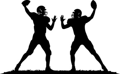 American Football Team Silhouette Illustration"
