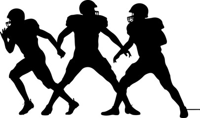 American Football Team Silhouette Illustration"