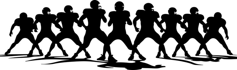American Football Team Silhouette Illustration"