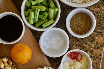 vegetables and spices ingredients