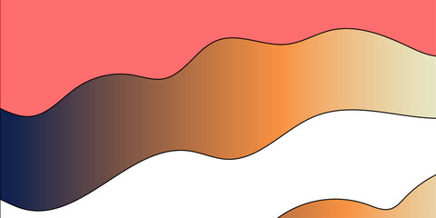 Modern Soft horizontal multicolor wave abstract business presentation background. Background in paper style. Abstract colored background. Minimal summer creative flat design. Vector illustration.
