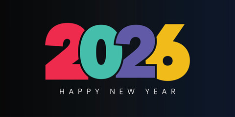 Happy New Year 2026 Vector Design &ndash; Modern and Trendy Unique Logo Design Template